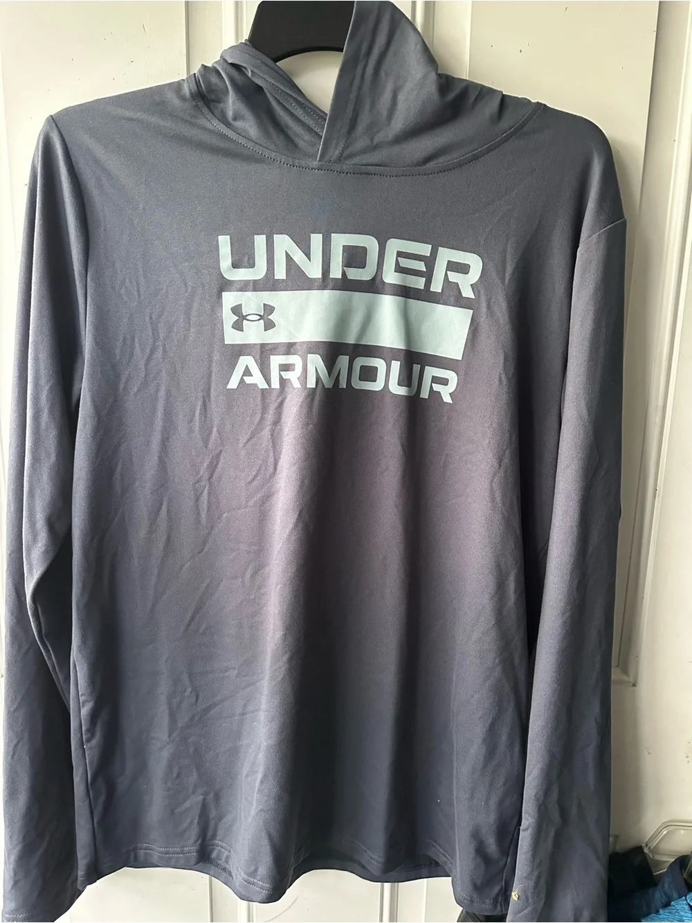 Under Armour Gray Youth Hooded Long-Sleeve Pullover(SHIRT NOT FADED)